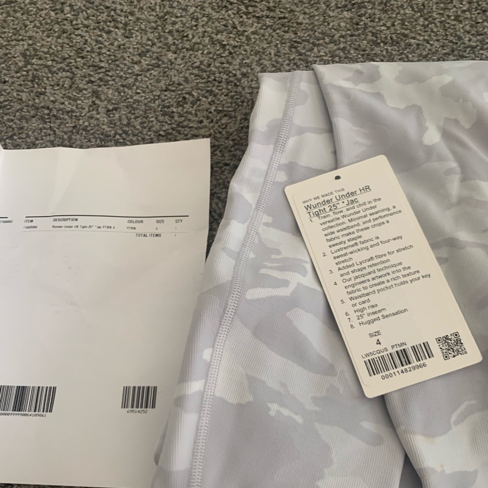 NWT sold out white Camo lululemon leggings